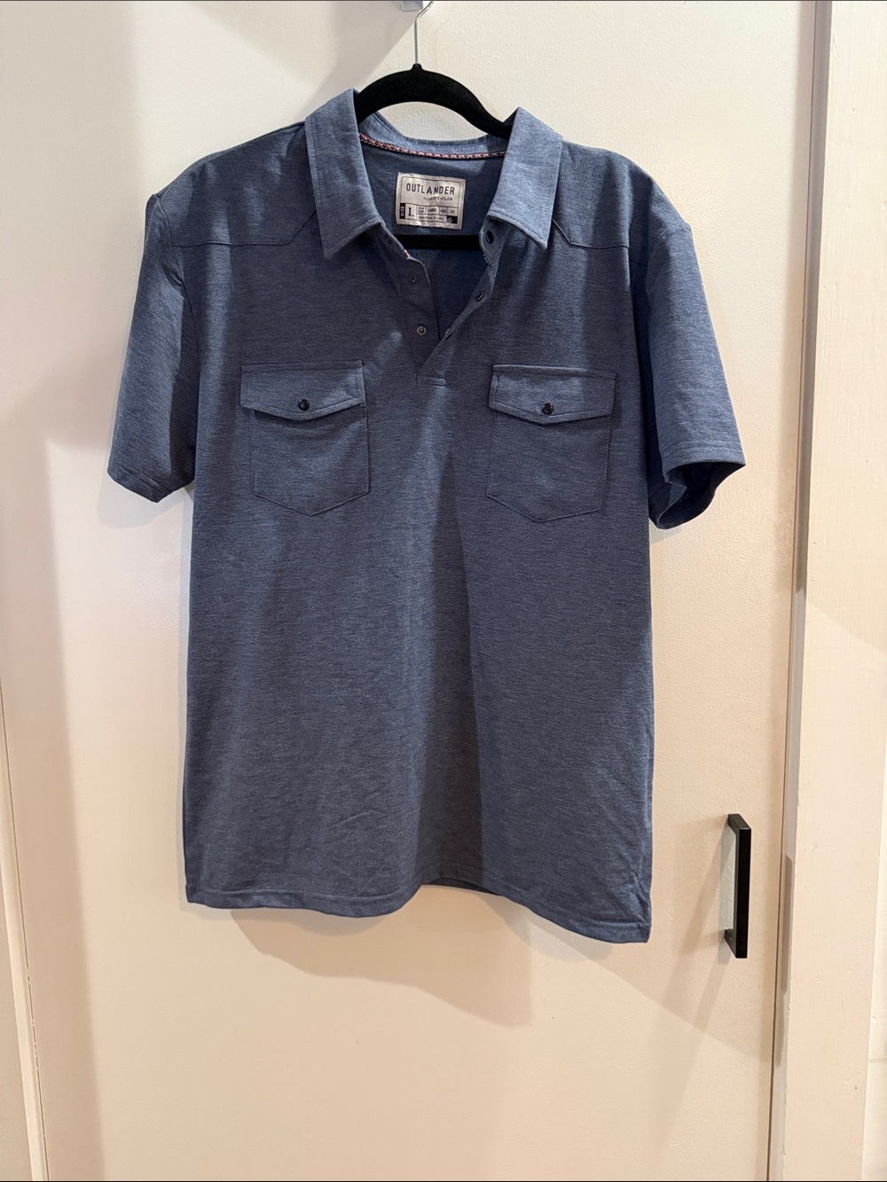 Men's Blue Short-Sleeve Polo Shirt